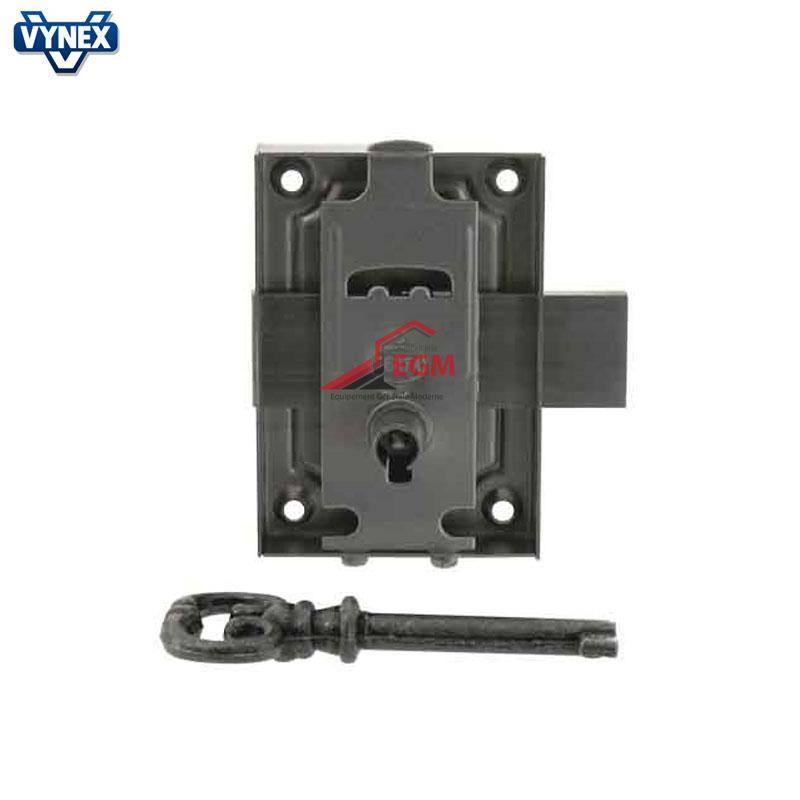 SERRURE DE PLACARD EN APPLIQUE 25MM CLE DROITE EN ACIER BRONZE VYNEX