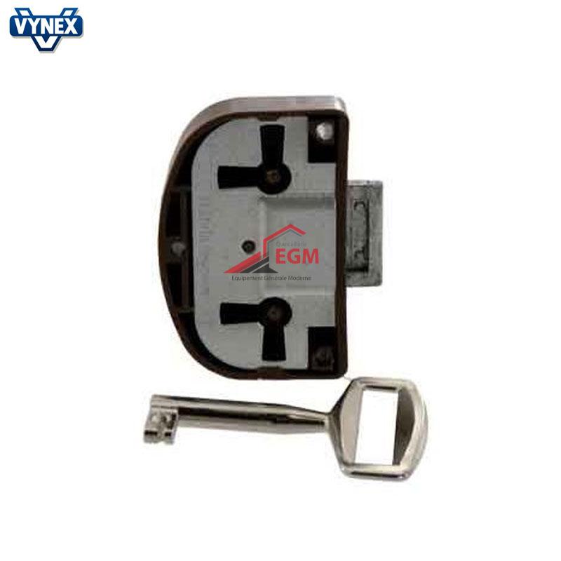 SERRURE DE PLACARD EN APPLIQUE UNIVERSELLE 15MM EN ACIER/PLASTIQUE MARRON VYNEX