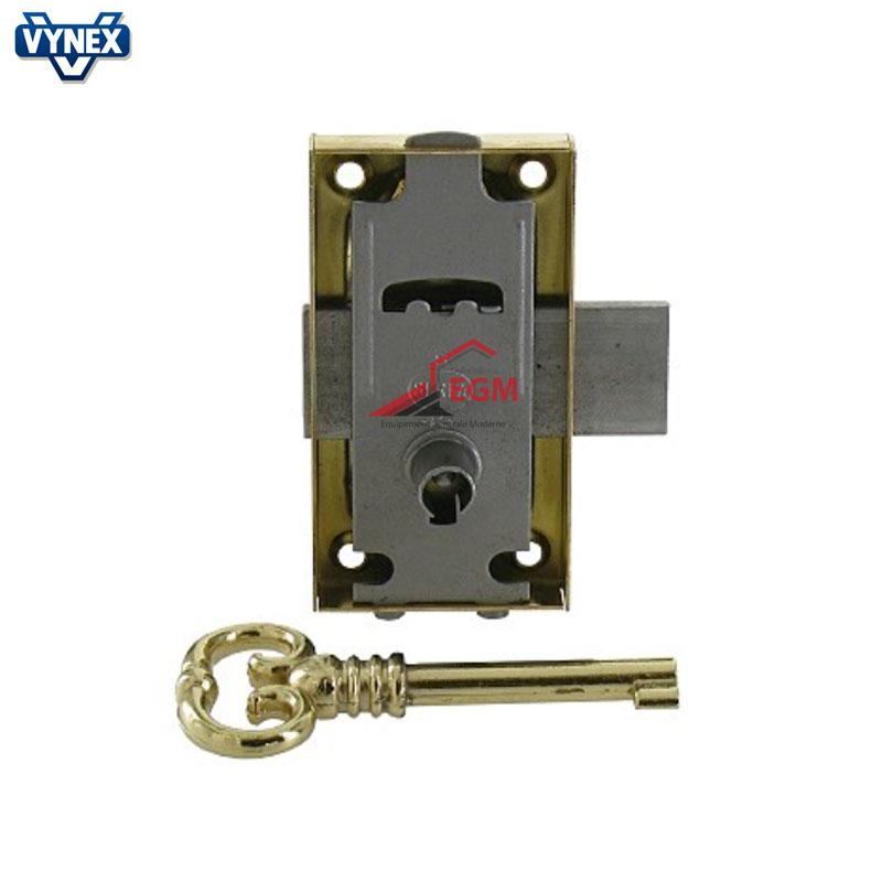 SERRURE DE PLACARD EN APPLIQUE UNIVERSELLE 20MM EN ACIER LAITONNE VYNEX
