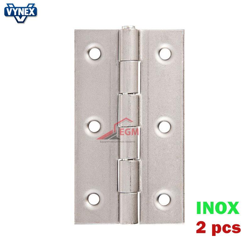 CHARNIERE FIXE RECTANG EN INOX 80X45MM 2PCS VYNEX