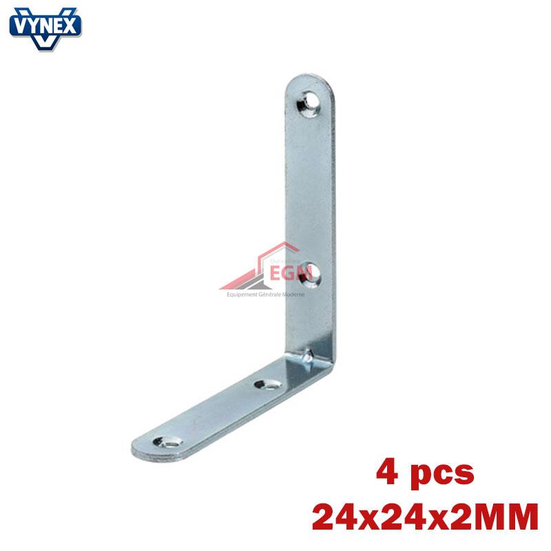 EQUERRE DE CHAISE EN TOLE EN ACIER ZINGUE 24X24 4PCS VYNEX