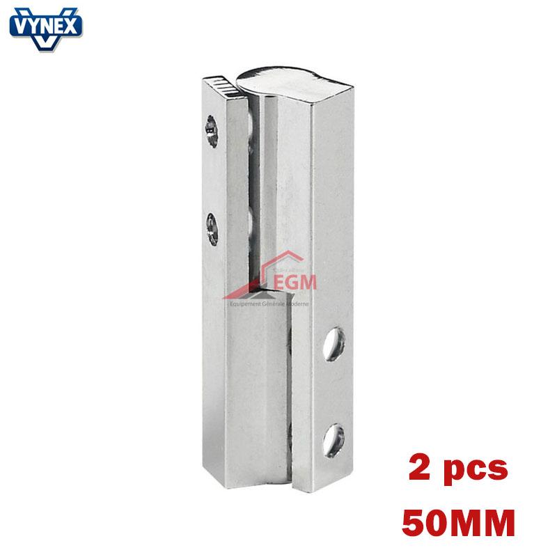 PAUMELLE UNIVERSELLE EN LAITON CHROME 50MM 2PCS VYNEX