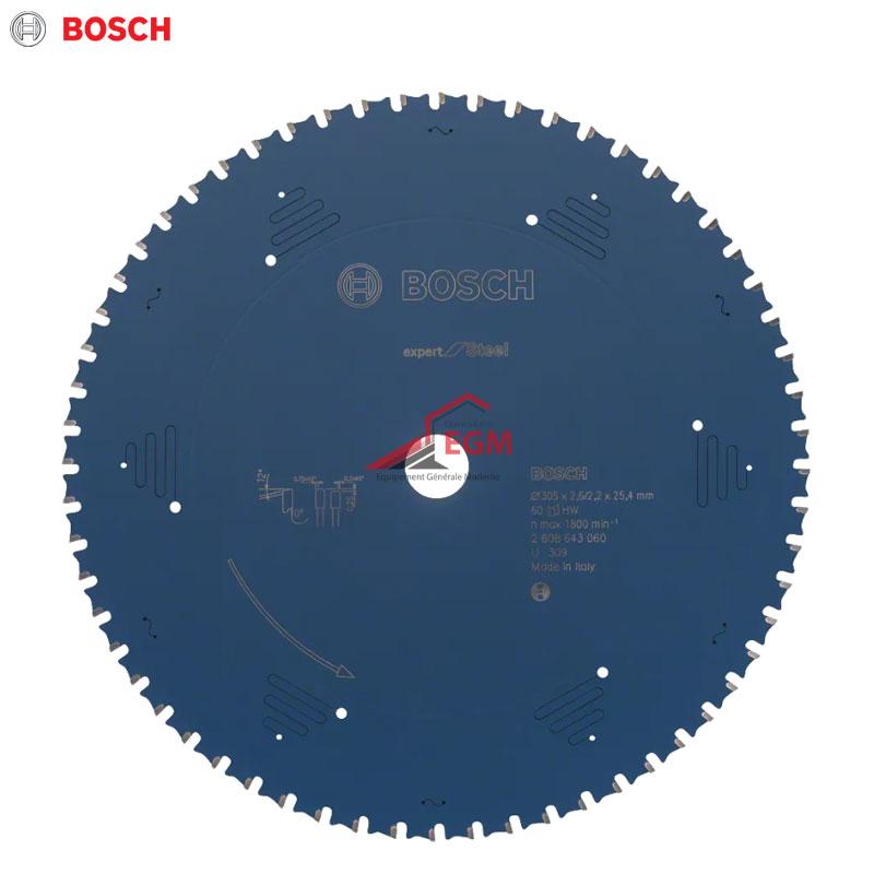 DISQUE CIRCUL CARBURE METAL 305X2.6X25.5 Z60 EXPERT FOR STEEL BOSCH