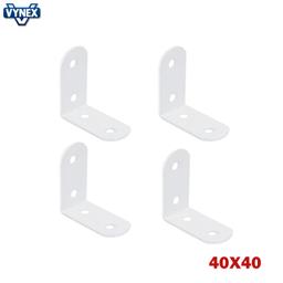 EQUERRE DE CHAISE EN TOLE EN ACIER BLANC 40X40 4PCS VYNEX - Image 1