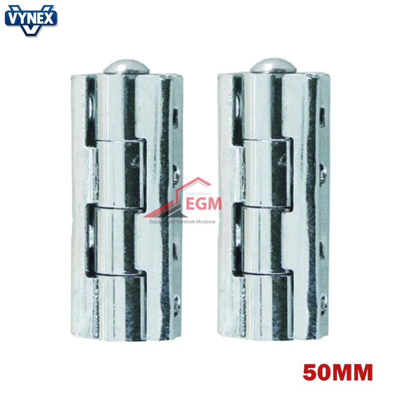 PAUMELLE UNIVERSELLE EN ACIER CHROME 50MM 2PCS VYNEX