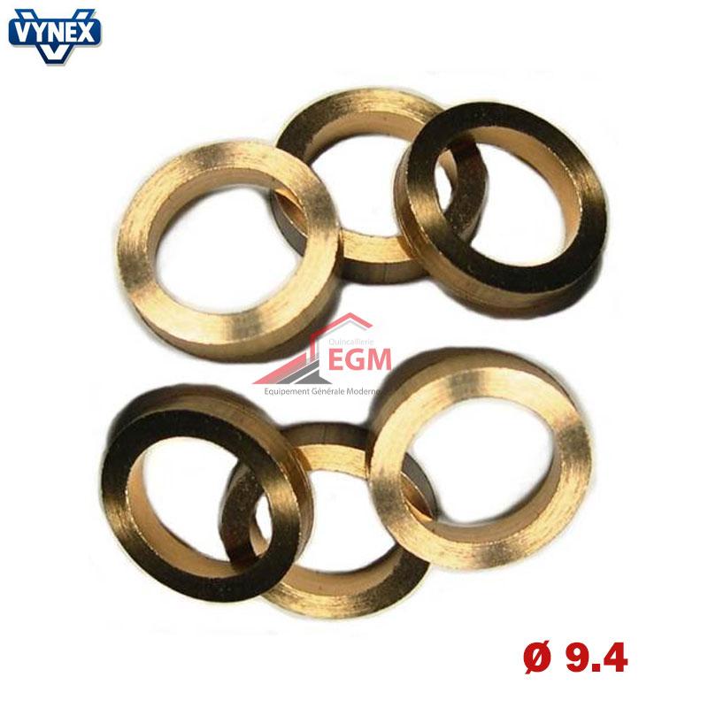 BAGUE EN LAITON POUR CHARNIERE & PAUMELLE D 9.4 6PCS VYNEX