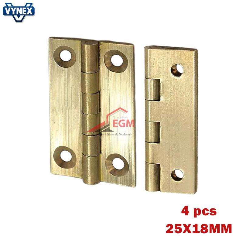 CHARNIERE FIXE EN LAITON MASSIF 25X18MM 4PCS VYNEX