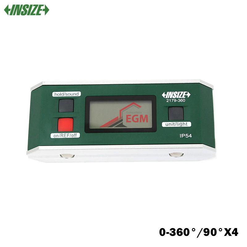 NIVEAU ET RAPPORTEUR DIGITAL 0-360°/90°X4 MAGNETIQUE IP54 INSIZE