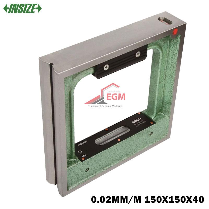 NIVEAU MECANIQUE A CADRE 0.02MM/M 150X150X40 INSIZE