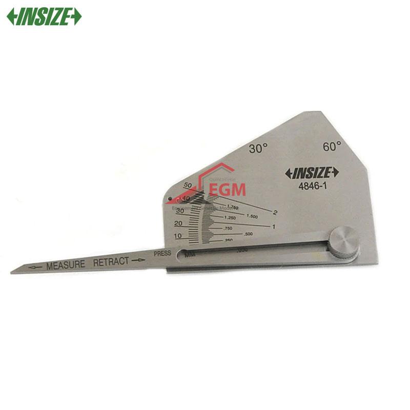 JAUGE DE SOUDAGE D'ANGLE EN ACIER INOXYDABLE 0°/60° PLAGE 0-50MM/0.2" 30°-90° INSIZE