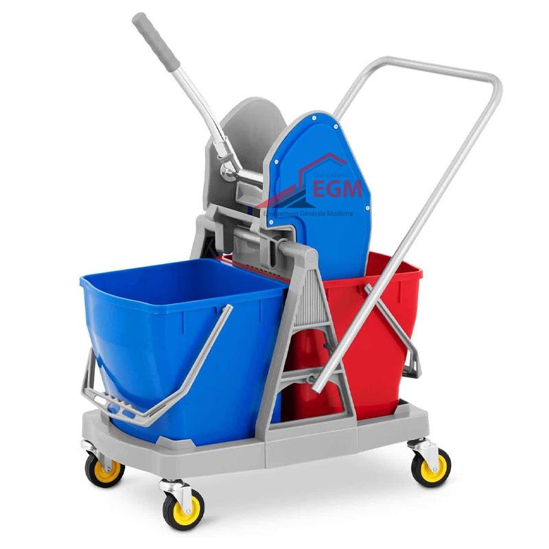 CHARIOT DE MENAGE DOUBLE POUR BALAI A FRANGES 36L CAMY