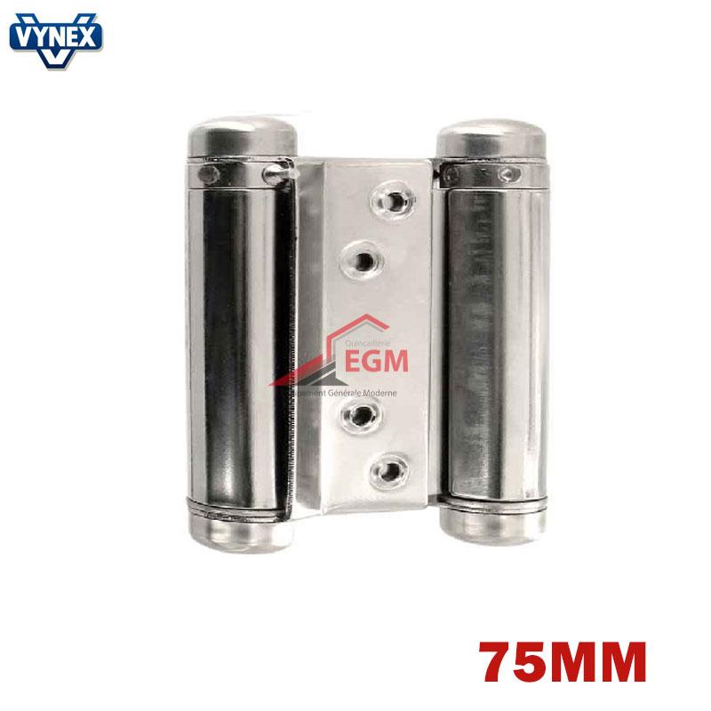 CHARNIERE DOUBLE ACTION EN ACIER CHROME 75 VYNEX