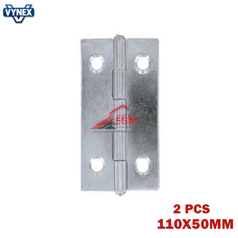CHARNIERE FIXE EN ACIER ZINGUE 110X50MM 2PCS VYNEX