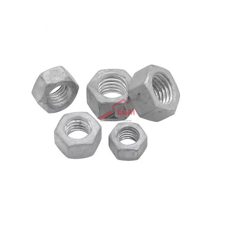 ECROU TH GALVANISE A CHAUD ( HDG ) CL.6 "S.8" DIN 934 ( PACK DE 100 PCS )