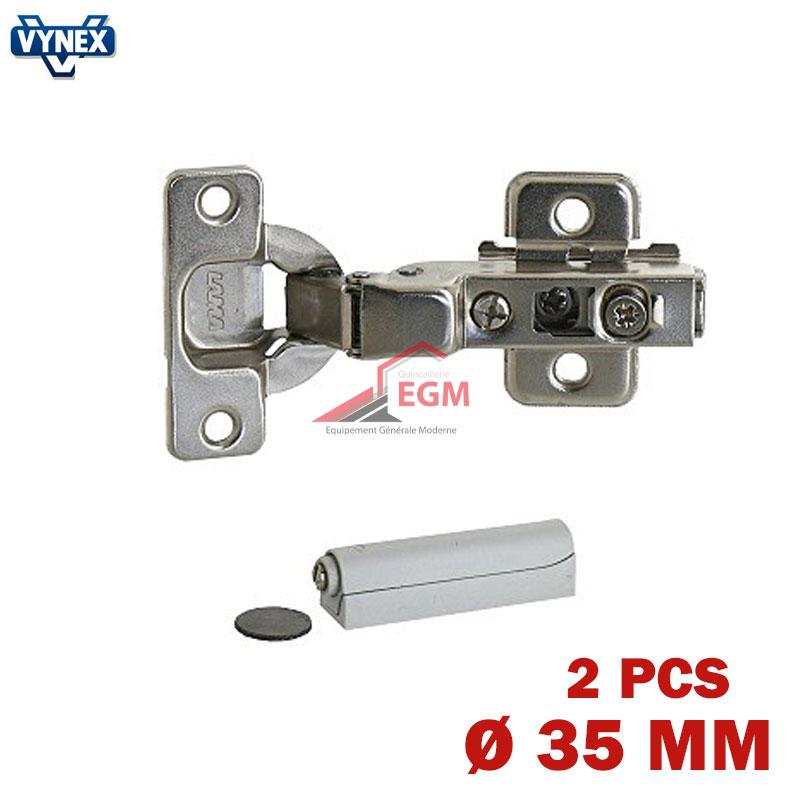 CHARNIERE INVISIBLE OPEN TOUCH D35MM OUVRE 110° 2PCS VYNEX
