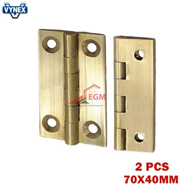 CHARNIERE FIXE EN LAITON MASSIF 70X40MM 2PCS VYNEX