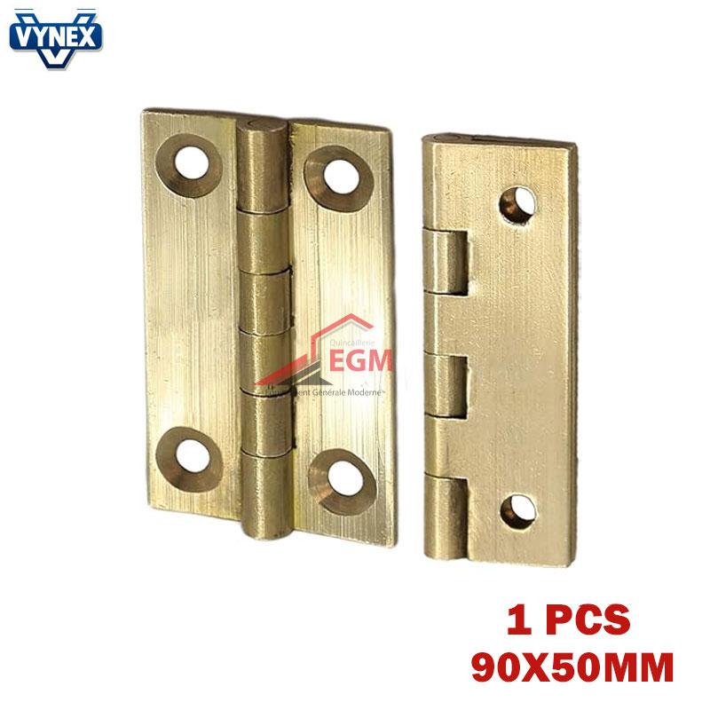 CHARNIERE FIXE EN LAITON MASSIF 90X50MM 1PCS VYNEX
