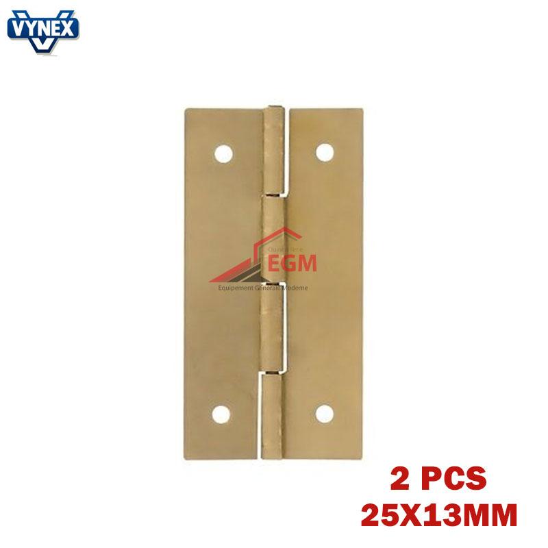 CHARNIERE DE GAINERIE EN ACIER LAITONNE 25X13MM 6PCS VYNEX