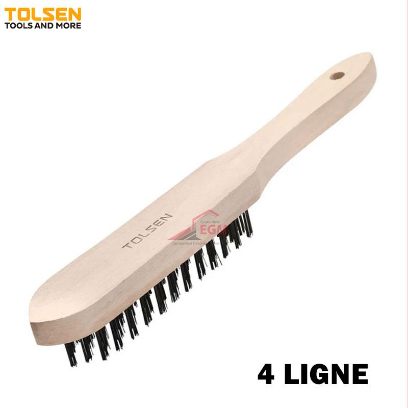 BROSSE METALIQUE FIL NOIR A/M BOIS 4 LIGNE TOLSEN