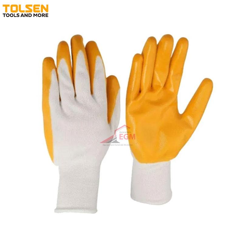 PAIRE GANT INDUST POLYSTER PAUME NITRIL JAUNE T10 TOLSEN