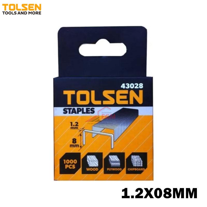 PAQUET AGRAFFE 1.2X08MM 1000PCS TOLSEN