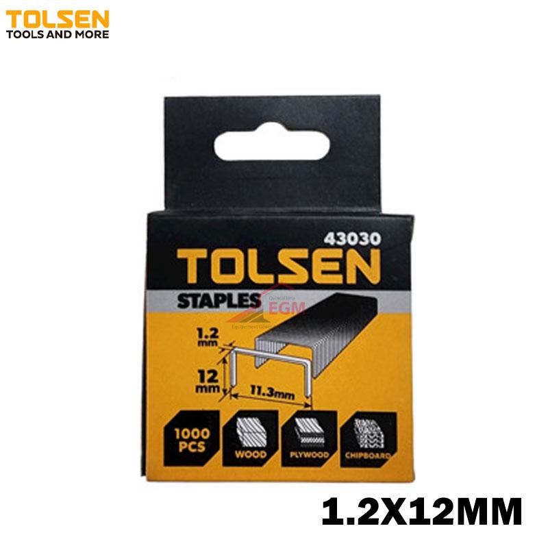 PAQUET AGRAFFE 1.2X12MM 1000PCS TOLSEN