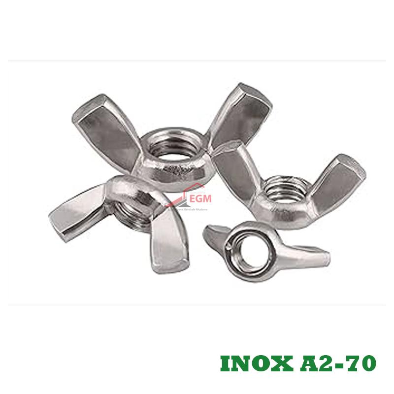 ECROU PAPILLON INOX A2-70 "304" (PACK DE 100 PCS )