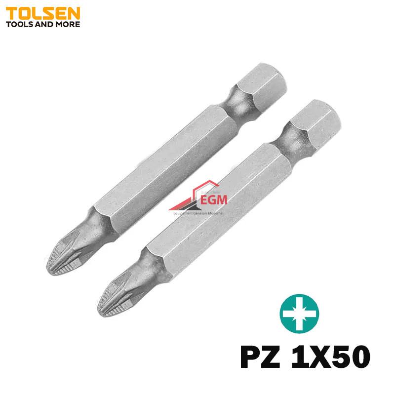 JEUX DE 2 EMBOUT DE TOUNEVIS PZ 1X50 TOLSEN