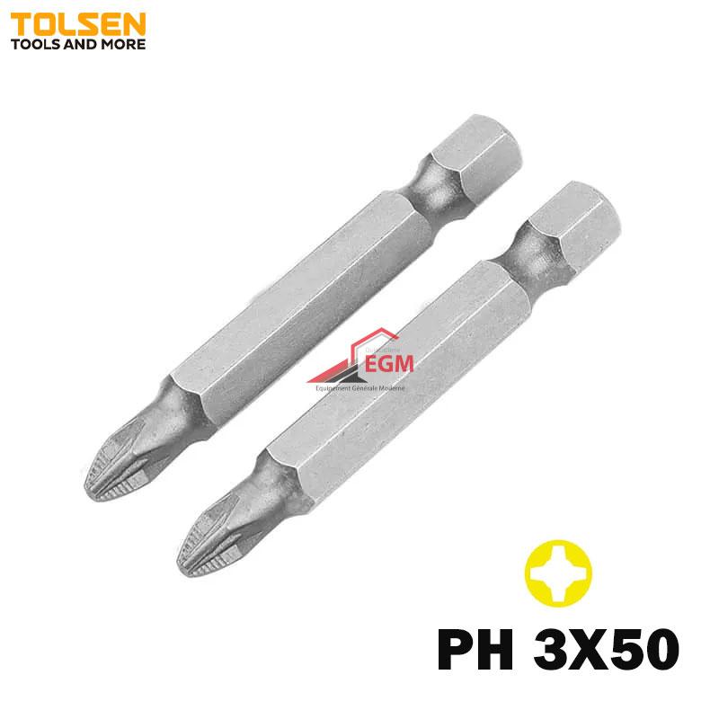 JEUX DE 2 EMBOUT DE TOUNEVIS PH 3X50 TOLSEN