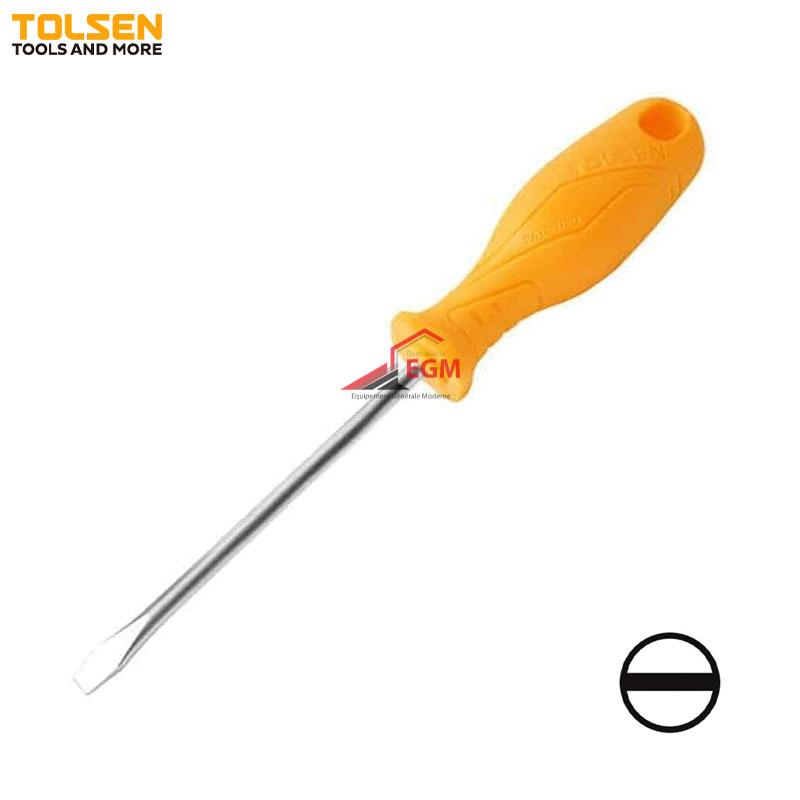 TOURNEVIS FR PLAT POIGNEE ANTIDERAPANTE CR-V MAGNÉTIQUE TOLSEN