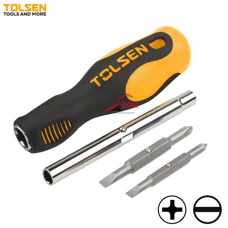 TOURNEVIS 6 EN 1 CR-V CHANGABLE FR/AM/MALE TOLSEN