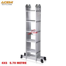 ECHELLE 4X5 MULTIFONCTION 6 POSITION EN ALUMINUM 5.70 METRE ACEM - Image 1