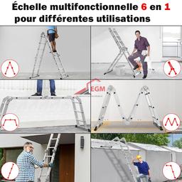 ECHELLE 4X5 MULTIFONCTION 6 POSITION EN ALUMINUM 5.70 METRE ACEM - Image 2