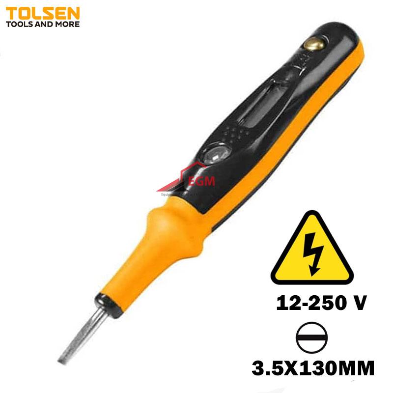 TOUNEVIS TESTEUR NUMERIQUE 3.5X130MM ECRAN LCD12-250 V AC TOLSEN