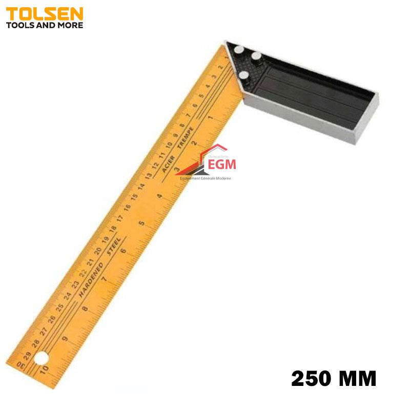 EQUERRE DE MENUISIER EN ALUMINIUM 250 MM TOLSEN