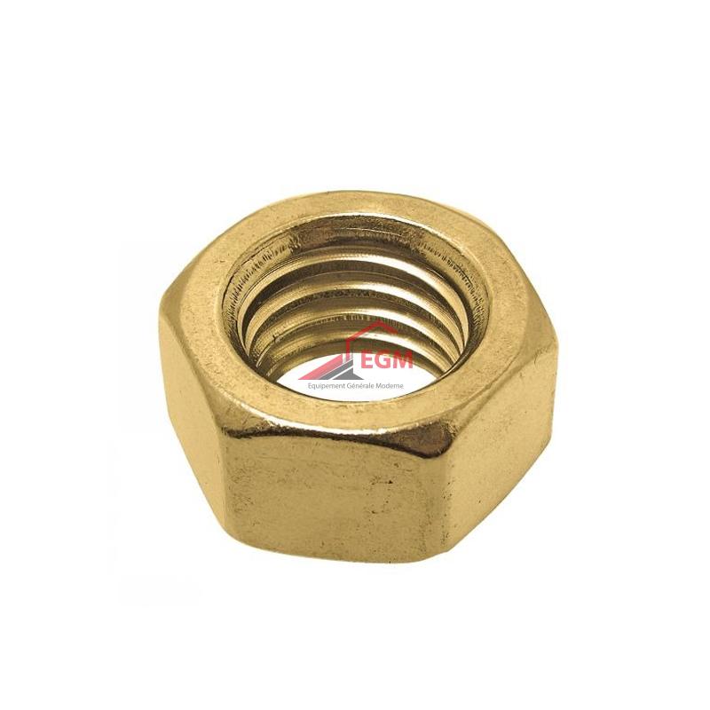 ECROU TH EN ACIER LAITONNE CL.6 "S.8" DIN 934 ( PACK DE 100 PCS )