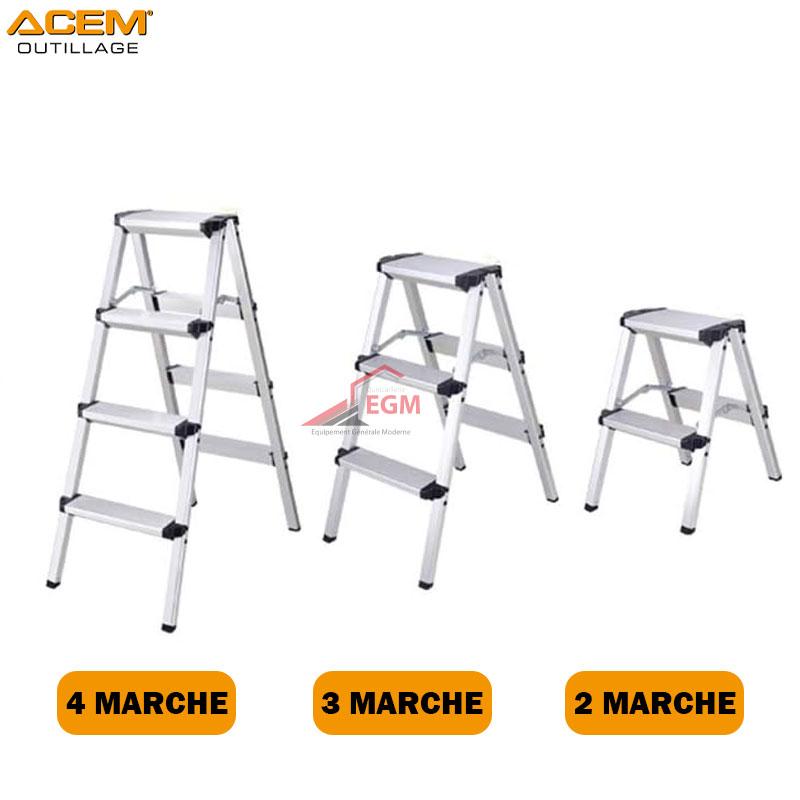 ESCABEAU DE MONTAGE EN ALUMINUM DOUBLE 2/3/4 MARCHE ACEM