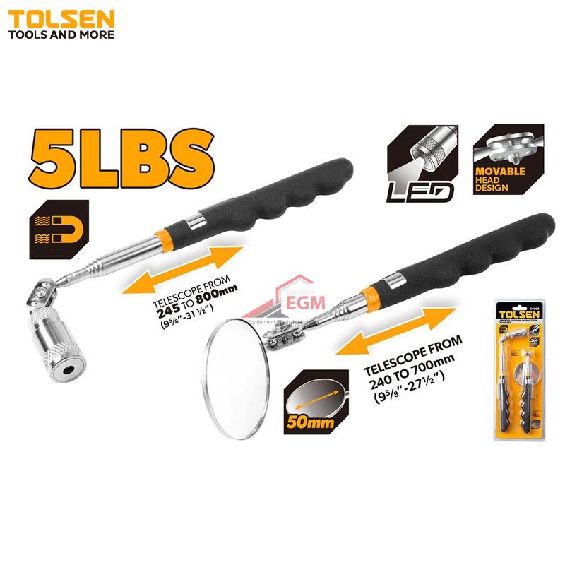KIT DE MIROIRE D'INSPECTION ET DOIGT MAGNETIQUE TOLSEN