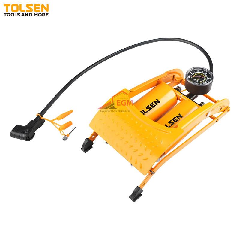 POMPE DE GONFLAGE A PIED DOUBLE AVEC MANO TOLSEN