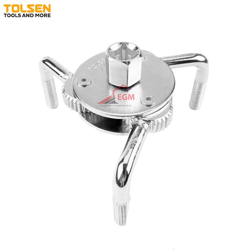 CLE A FILTRE A HUILE AUTO SERRANT A 3 PATTES 65-120MM TOLSEN
