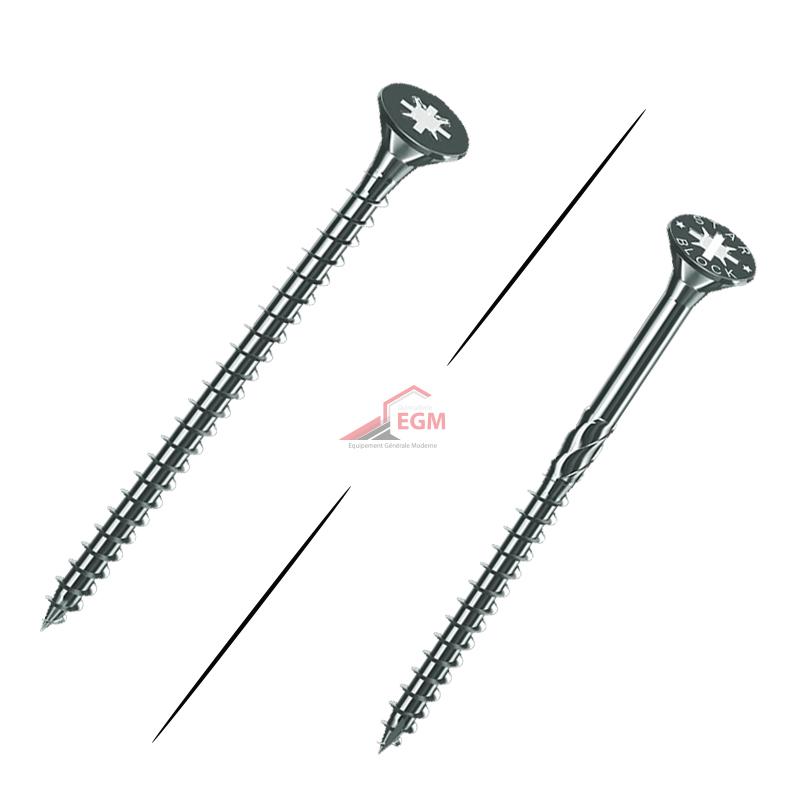 VIS A BOIS AGGLOMERE EN ACIER ZINGUE POZIDRIV DIN7505 ( PACK DE 100 PCS )