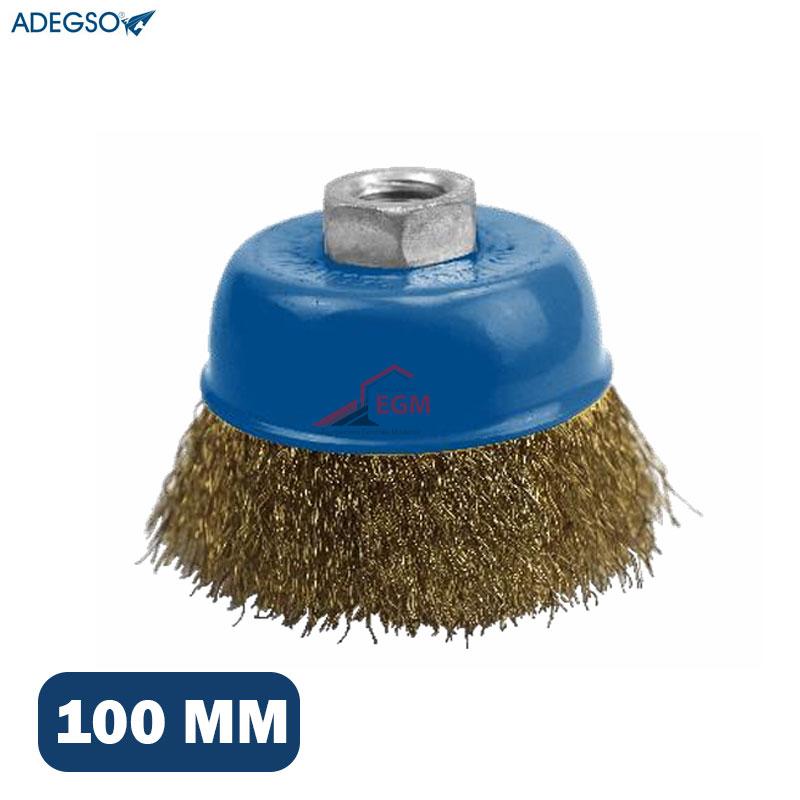 BROSSE A MEULE ACIER JAUNE 100MM ADEGSO