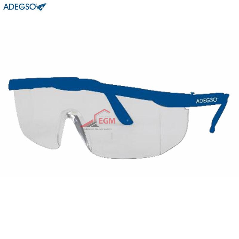 LUNETTE PROTECTION BLANC TRANSPARENT CADRE BLEU ADEGSO