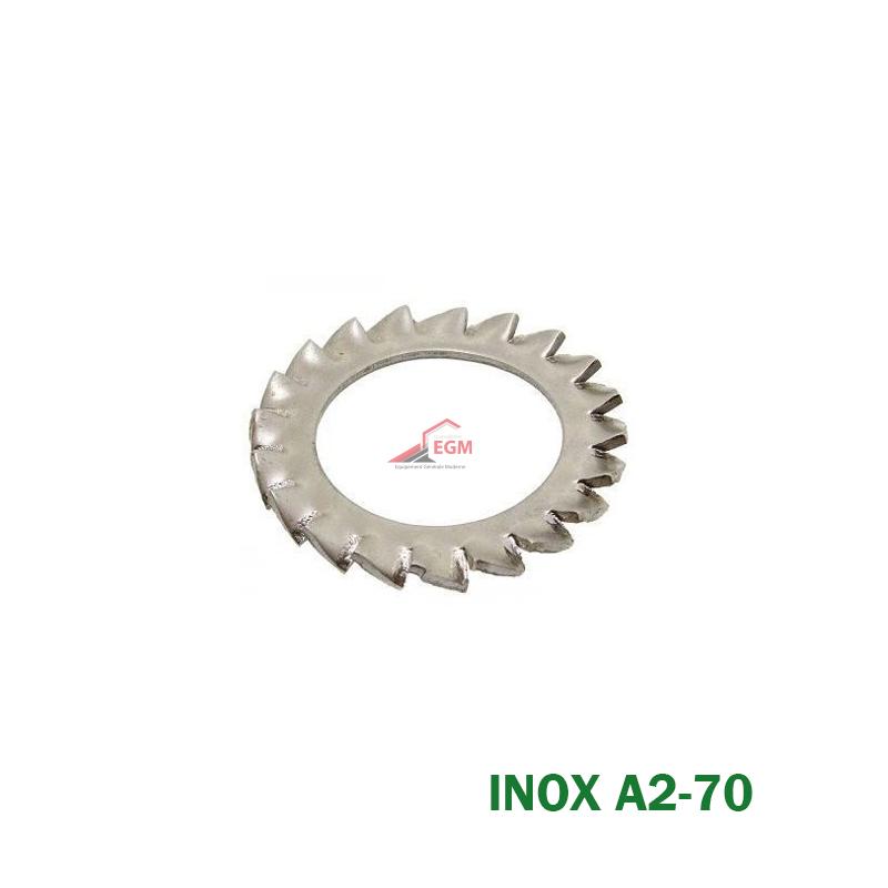 RONDELLE EVENTAIL A DENTURE EXTERIEUR EN INOX A2-70 DIN 6798 ( PACK DE 100 PCS )