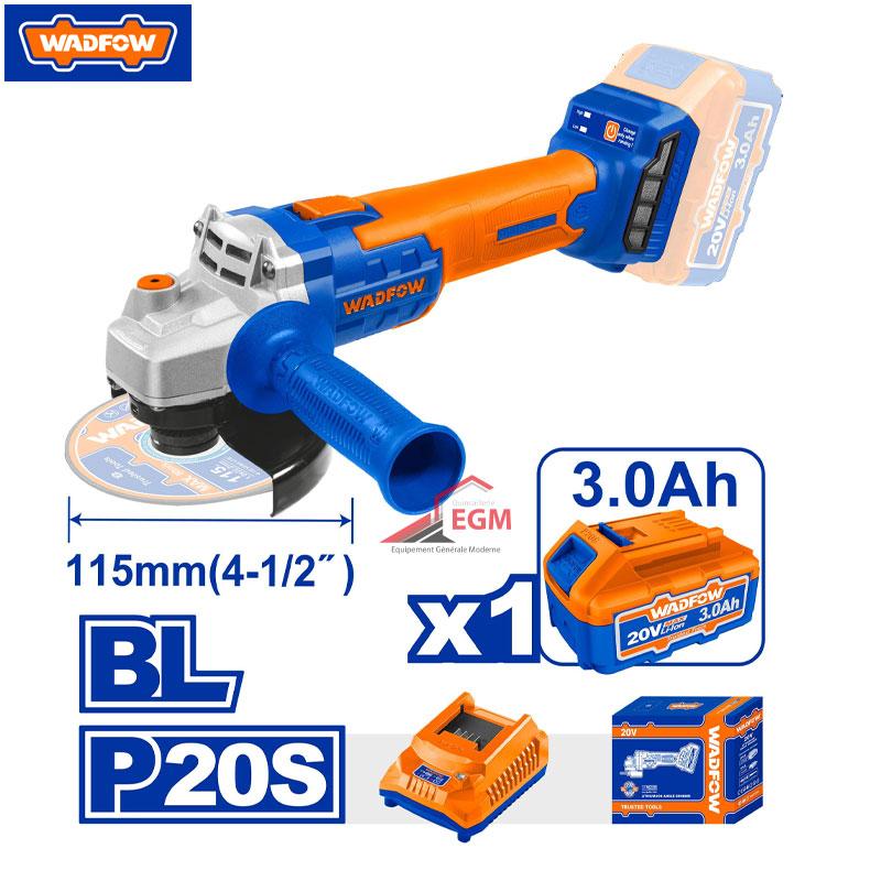 MEULE A DISQUE CHARG 115MM 20.0V 3.0Ah AVEC CHARG & BATTERIE WADFOW