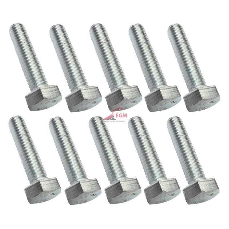 VIS A TETE HAXAGONALE EN ACIER ZINGUE 4.8 DIN 933 ( PACK DE 100 PCS )