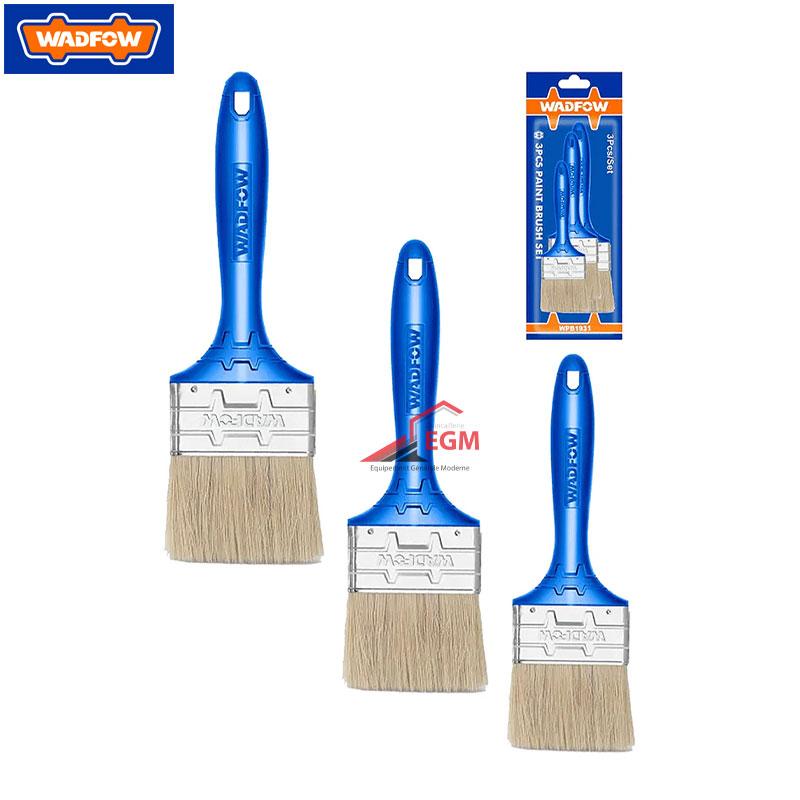 JEUX E 3 PINCEAU PLAT MANCHE PLASTIQUE 25/50/75MM WADFOW