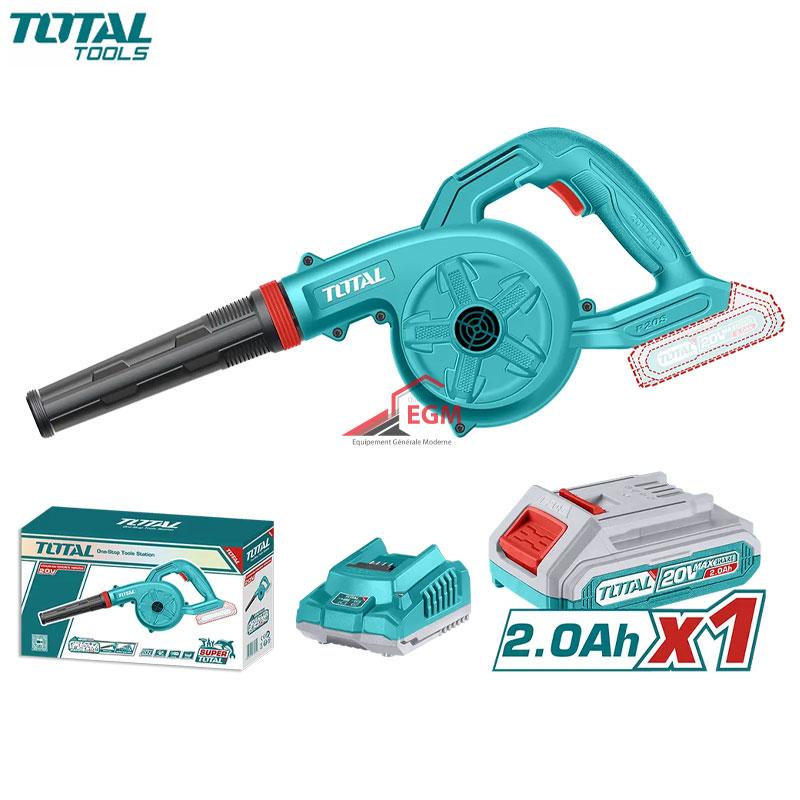 SOUFFLEUR CHARG 20V 2.0AH 2.7m3/min AVEC CHARGEUR ET BATTERIE TOTAL