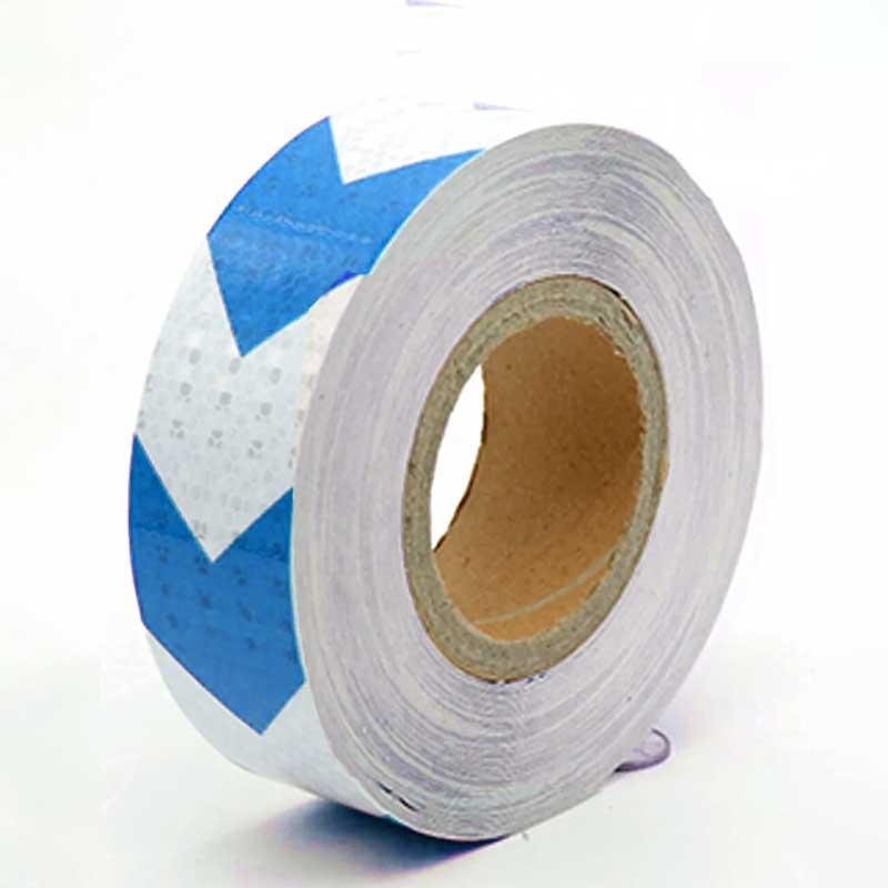 ROULEAUX RUBAN ADHÉSIF REFLECHISSANT 50MMX25M BLANC & BLEU