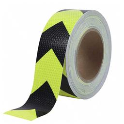 ROULEAU RUBAN ADHESIF REFLECHISSANT 50MMX25M JAUNE & NOIR - Image 1